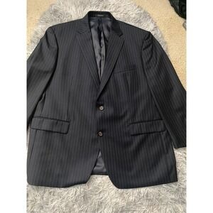 Lauren Ralph Lauren Men's Blazer‎ 48R Navy Pinstripe 100% Wool Sport Coat Jacket